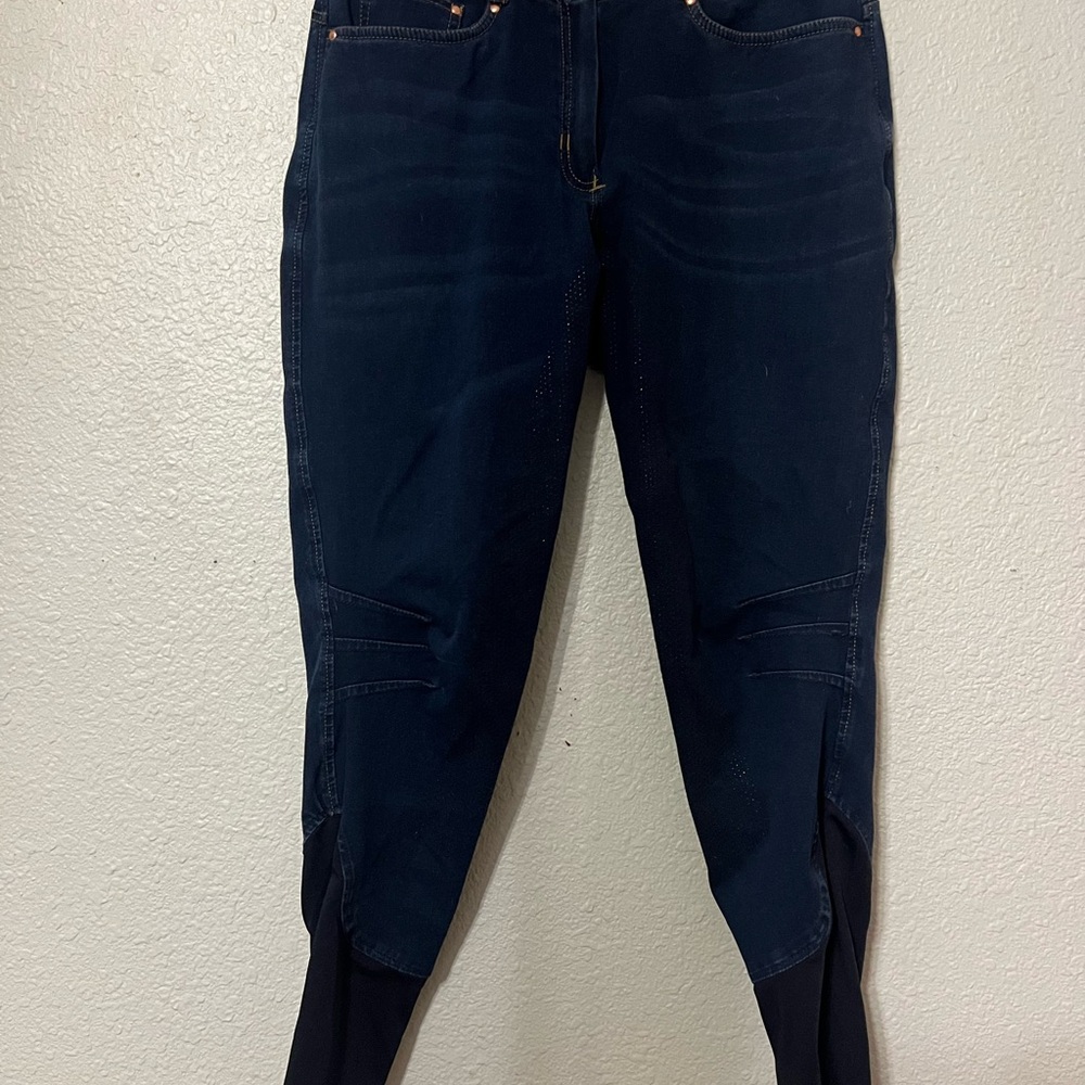 Women's Dark Blue Jeans Breeches 28R